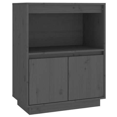 vidaXL Sideboard Grey 60x34x75 cm Solid Wood Pine