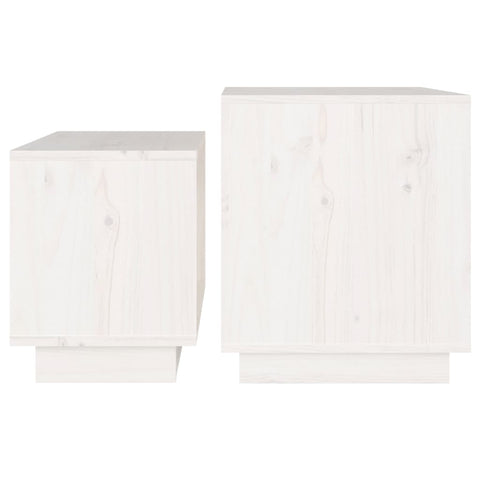 vidaXL Nesting Coffee Tables 2 pcs White Solid Wood Pine