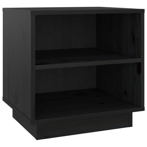 vidaXL Bedside Cabinet Black 40x34x40 cm Solid Wood Pine
