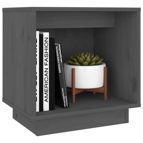 vidaXL Bedside Cabinet Grey 40x30x40 cm Solid Wood Pine