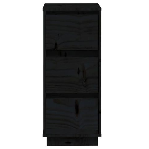 vidaXL Sideboards 2 pcs Black 32x34x75 cm Solid Wood Pine