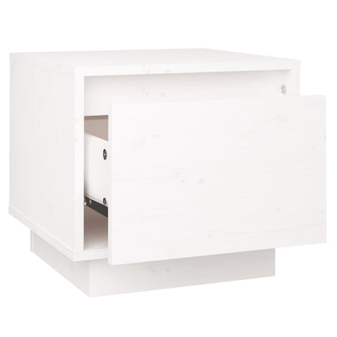 vidaXL Bedside Cabinet White 35x34x32 cm Solid Wood Pine
