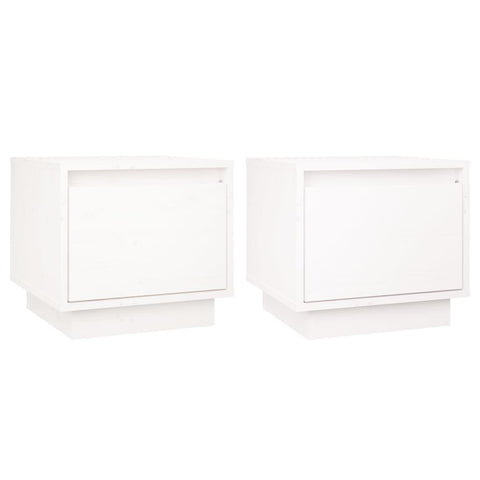 vidaXL Bedside Cabinets 2 pcs White 35x34x32 cm Solid Wood Pine