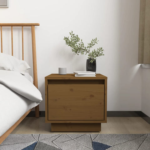 vidaXL Bedside Cabinet Honey Brown 35x34x32 cm Solid Wood Pine