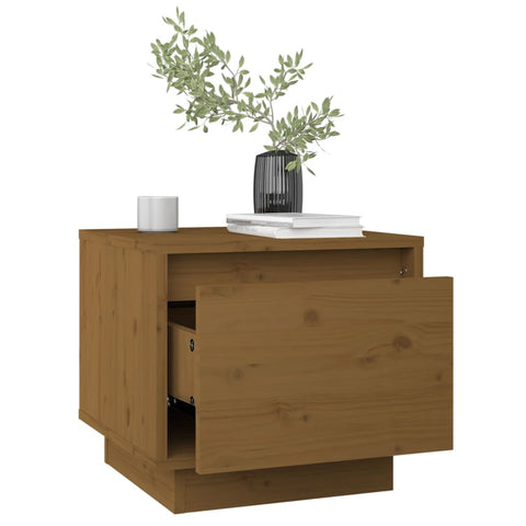 vidaXL Bedside Cabinet Honey Brown 35x34x32 cm Solid Wood Pine