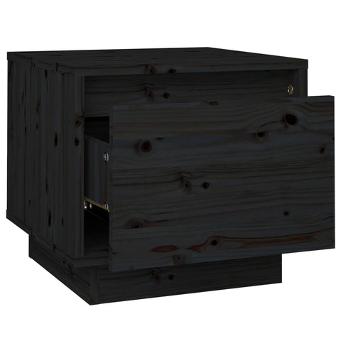 vidaXL Bedside Cabinets 2 pcs Black 35x34x32 cm Solid Wood Pine