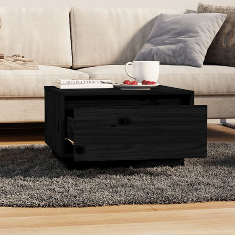 vidaXL Coffee Table Black 55x56x32 cm Solid Wood Pine