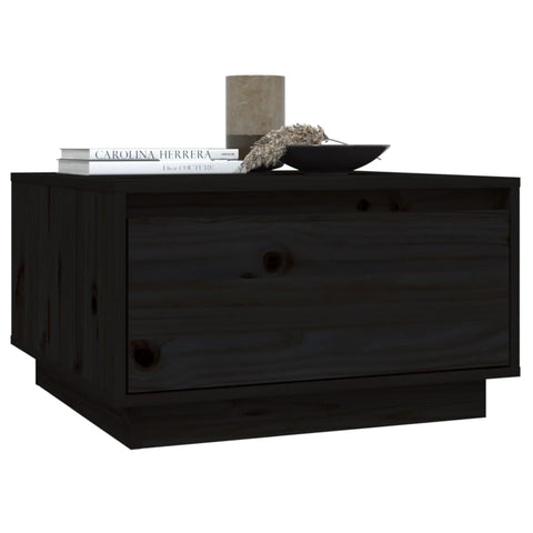 vidaXL Coffee Table Black 55x56x32 cm Solid Wood Pine