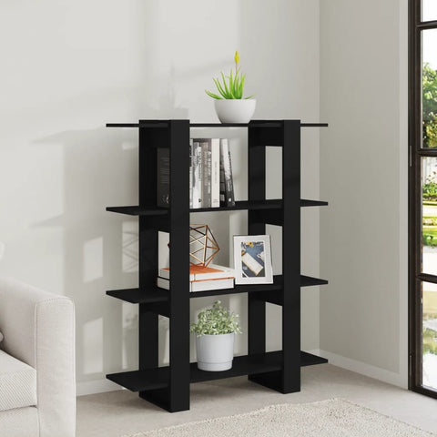 vidaXL Book Cabinet/Room Divider Black 100x30x123.5 cm