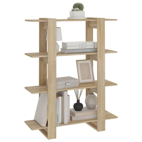 vidaXL Book Cabinet/Room Divider Sonoma Oak 100x30x123.5 cm
