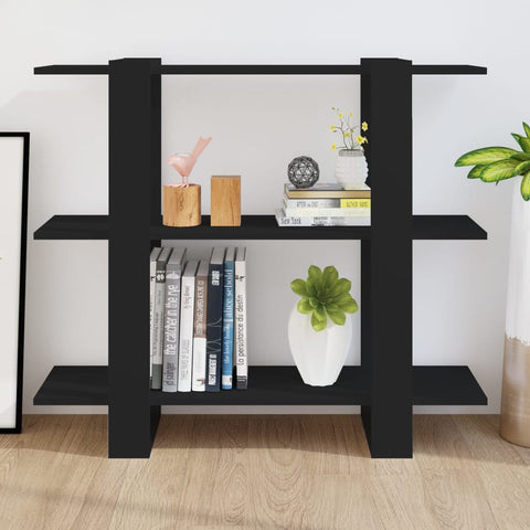 vidaXL Book Cabinet/Room Divider Black 100x30x87 cm