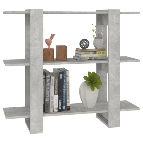 vidaXL Book Cabinet/Room Divider Concrete Grey 100x30x87 cm