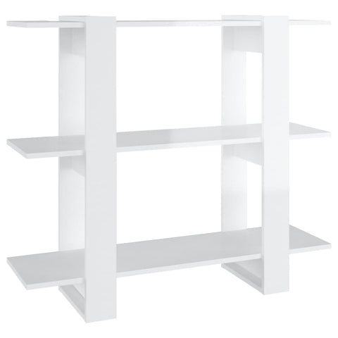 vidaXL Book Cabinet/Room Divider High Gloss White 100x30x87 cm