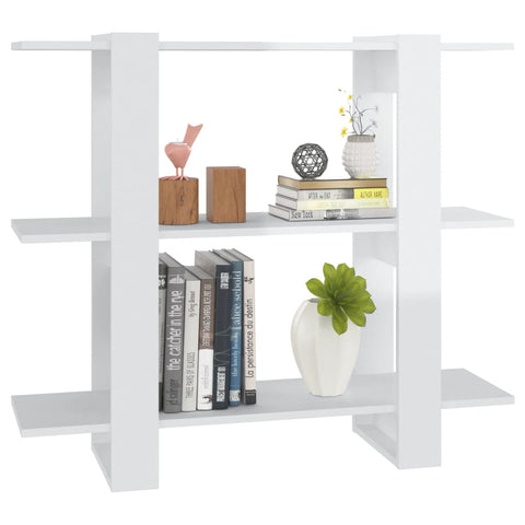 vidaXL Book Cabinet/Room Divider High Gloss White 100x30x87 cm