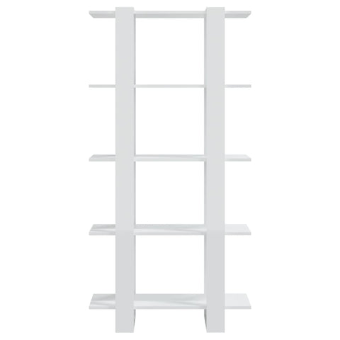 vidaXL Book Cabinet/Room Divider High Gloss White 80x30x160 cm