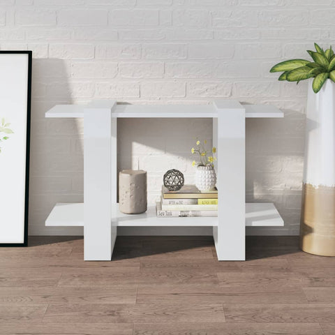 vidaXL Book Cabinet/Room Divider High Gloss White 80x30x51 cm