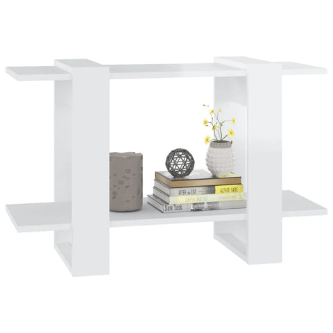 vidaXL Book Cabinet/Room Divider High Gloss White 80x30x51 cm