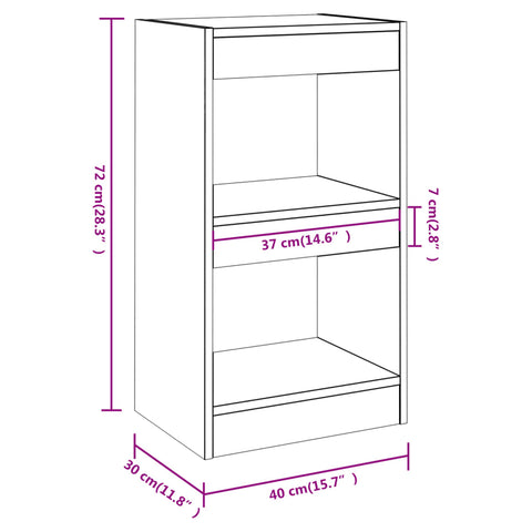 vidaXL Book Cabinet/Room Divider Concrete Grey 40x30x72 cm
