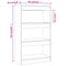 vidaXL Book Cabinet/Room Divider Black 60x30x103 cm Engineered Wood