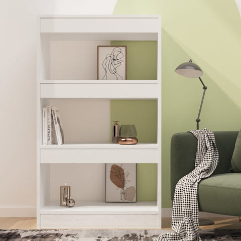 vidaXL Book Cabinet/Room Divider High Gloss White 60x30x103 cm Engineered Wood
