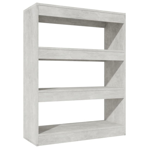 vidaXL Book Cabinet/Room Divider Concrete Grey 80x30x103 cm Engineered wood
