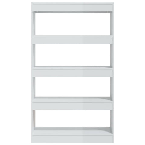 vidaXL Book Cabinet/Room Divider High Gloss White 80x30x135 cm Engineered Wood