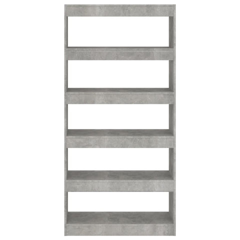 vidaXL Book Cabinet/Room Divider Concrete Grey 80x30x166 cm Engineered Wood