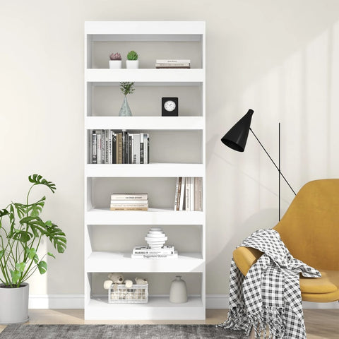 vidaXL Book Cabinet/Room Divider White 80x30x198 cm Engineered Wood