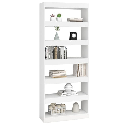 vidaXL Book Cabinet/Room Divider White 80x30x198 cm Engineered Wood