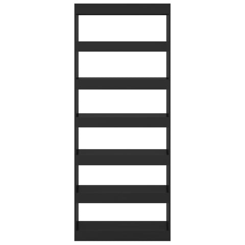 vidaXL Book Cabinet/Room Divider Black 80x30x198 cm Engineered Wood