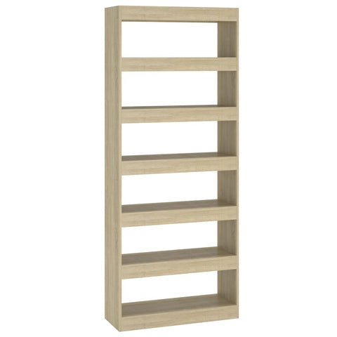vidaXL Book Cabinet/Room Divider Sonoma Oak 80x30x198 cm Engineered Wood