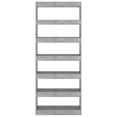 vidaXL Book Cabinet/Room Divider Concrete Grey 80x30x198 cm Engineered Wood