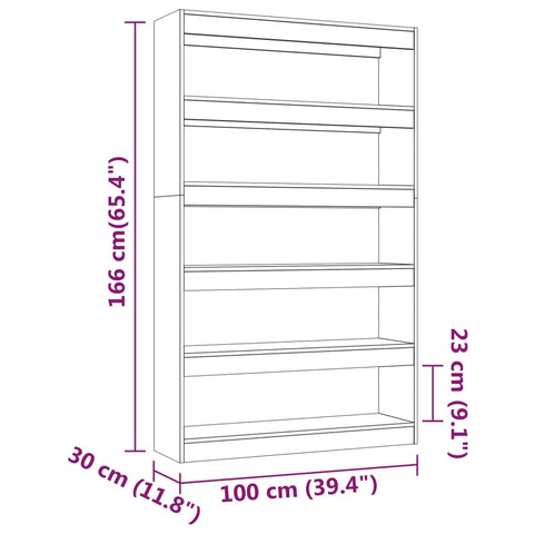 vidaXL Book Cabinet/Room Divider White 100x30x166 cm