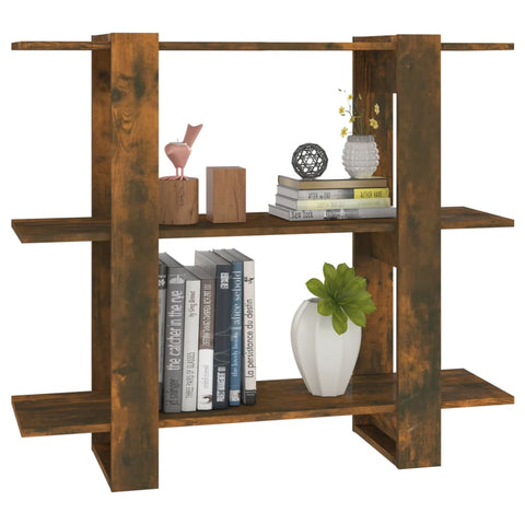 vidaXL Book Cabinet/Room Divider Smoked Oak 100x30x87 cm