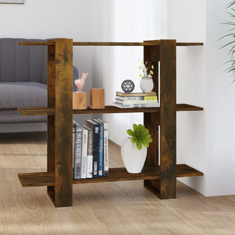 vidaXL Book Cabinet/Room Divider Smoked Oak 100x30x87 cm