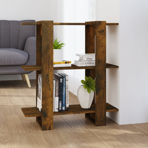 vidaXL Book Cabinet/Room Divider Smoked Oak 80x30x87cm