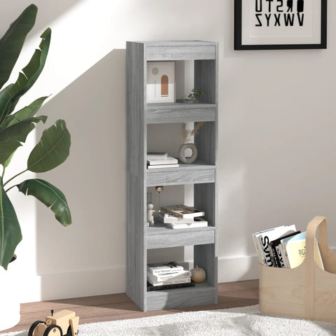 vidaXL Book Cabinet/Room Divider Grey Sonoma 40x30x135 cm