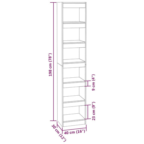 vidaXL Book Cabinet/Room Divider Smoked Oak 40x30x198 cm