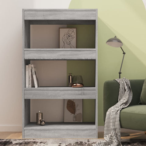 vidaXL Book Cabinet/Room Divider Grey Sonoma 60x30x103 cm Engineered Wood