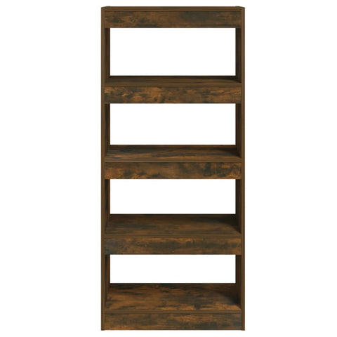 vidaXL Book Cabinet/Room Divider Smoked Oak 60x30x135 cm Engineered Wood