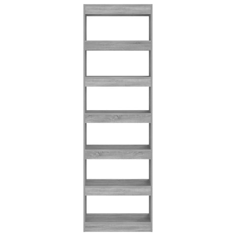 vidaXL Book Cabinet/Room Divider Grey Sonoma 60x30x198 cm