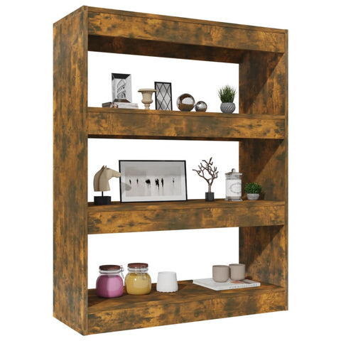 vidaXL Book Cabinet/Room Divider Smoked Oak 80x30x103 cm Engineered wood