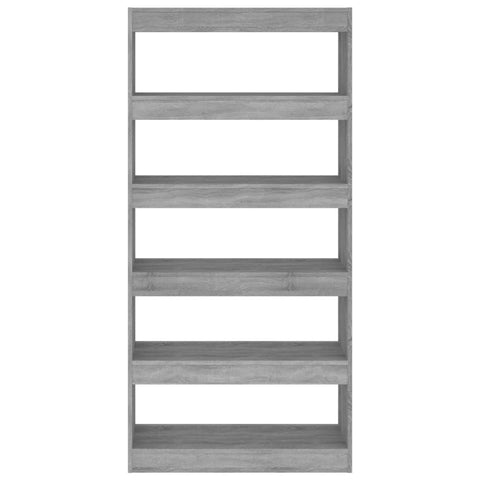 vidaXL Book Cabinet/Room Divider Grey Sonoma 80x30x166 cm Engineered Wood