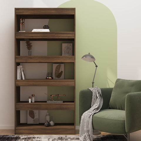 vidaXL Book Cabinet/Room Divider Brown Oak 80x30x166 cm Engineered Wood