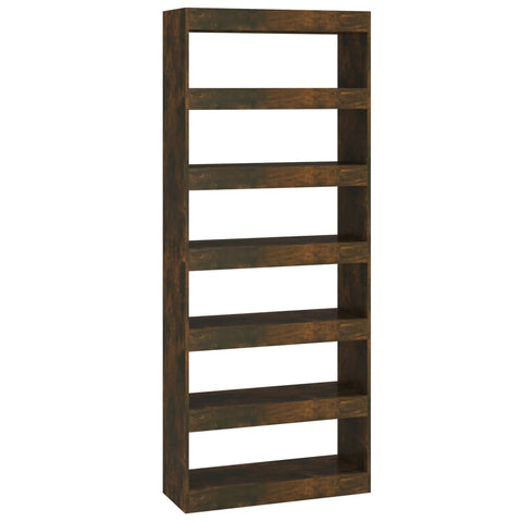 vidaXL Book Cabinet/Room Divider Smoked Oak 80x30x198 cm Engineered Wood