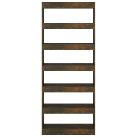 vidaXL Book Cabinet/Room Divider Smoked Oak 80x30x198 cm Engineered Wood