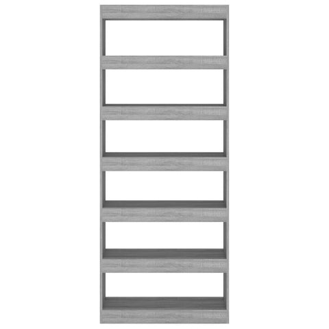 vidaXL Book Cabinet/Room Divider Grey Sonoma 80x30x198 cm Engineered Wood