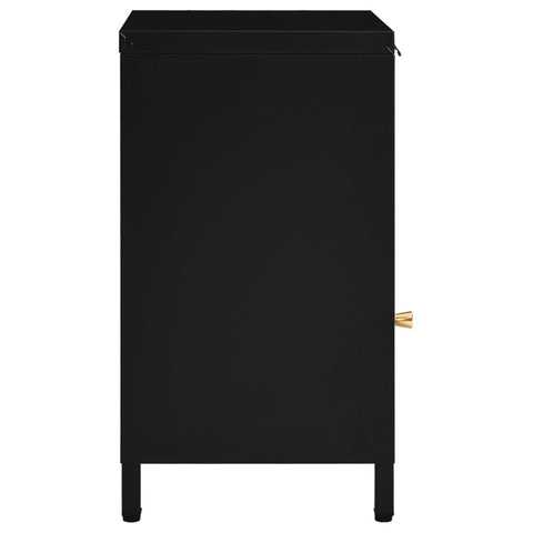 vidaXL Nightstands 2 pcs Black 40x30x54.5 cm Steel and Glass