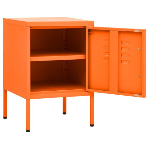 vidaXL Nightstands 2 pcs Orange 35x35x51 cm Steel