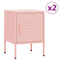vidaXL Nightstands 2 pcs Pink 35x35x51 cm Steel